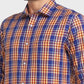 Men Yellow Tailored Fit Checks Cotton Full Sleeve Shirts