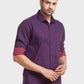 Men Red Tailored Fit Solid Cotton Full Sleeve Shirts