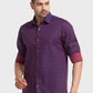Men Red Tailored Fit Solid Cotton Full Sleeve Shirts