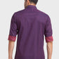 Men Red Tailored Fit Solid Cotton Full Sleeve Shirts