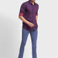 Men Red Tailored Fit Solid Cotton Full Sleeve Shirts