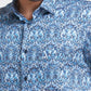Men Blue Tailored Fit Print Cotton Full Sleeve Shirts