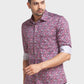 Men Red Tailored Fit Print Cotton Full Sleeve Shirts