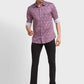 Men Red Tailored Fit Print Cotton Full Sleeve Shirts
