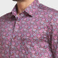 Men Red Tailored Fit Print Cotton Full Sleeve Shirts