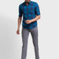 Men Petrol Tailored Fit Checks Cotton Full Sleeve Shirts