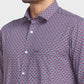 Men Blue Tailored Fit Print Cotton Full Sleeve Shirts