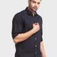 Men Black Tailored Fit Solid Cotton Full Sleeve Shirts