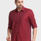 Men Red Tailored Fit Solid Cotton Full Sleeve Shirts