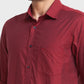Men Red Tailored Fit Solid Cotton Full Sleeve Shirts