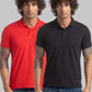Parx Men Blue Jacquard Regular Fit Cotton T-Shirt