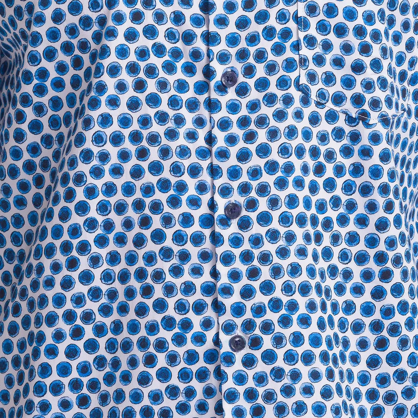 Men Blue Slim Fit Print Cotton Cut Away Collar Shirts