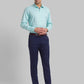Men Blue Super Slim Fit Solid Polyester Blend Trouser