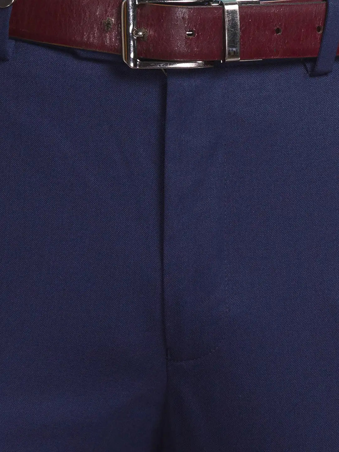 Men Blue Super Slim Fit Solid Polyester Blend Trouser
