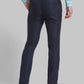 Men Blue Super Slim Fit Structure Polyester Blend Trouser