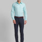 Men Blue Super Slim Fit Structure Polyester Blend Trouser