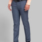 Men Blue Super Slim Fit Checks Polyester Blend Trouser