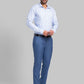 Men Blue Super Slim Fit Solid Polyester Blend Trouser