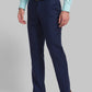 Men Blue Smart Fit Checks Polyester Blend Trouser