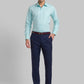 Men Blue Smart Fit Checks Polyester Blend Trouser