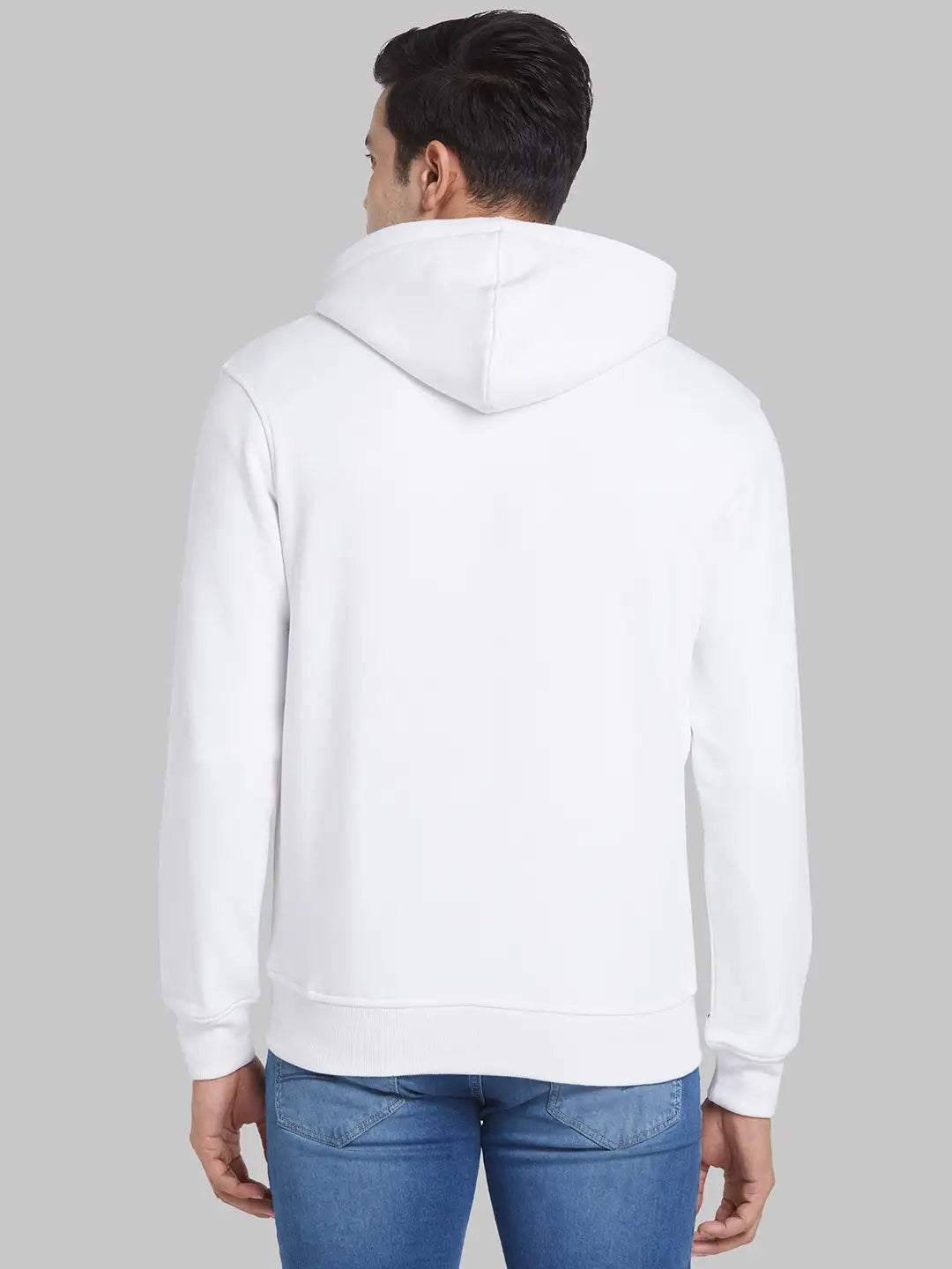 Raymond Men Orange Solid Regular Fit Cotton Blend Sweatshirt