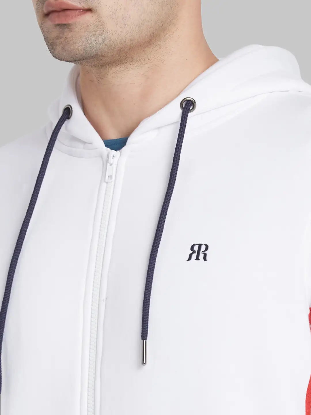 Raymond Men Orange Solid Regular Fit Cotton Blend Sweatshirt