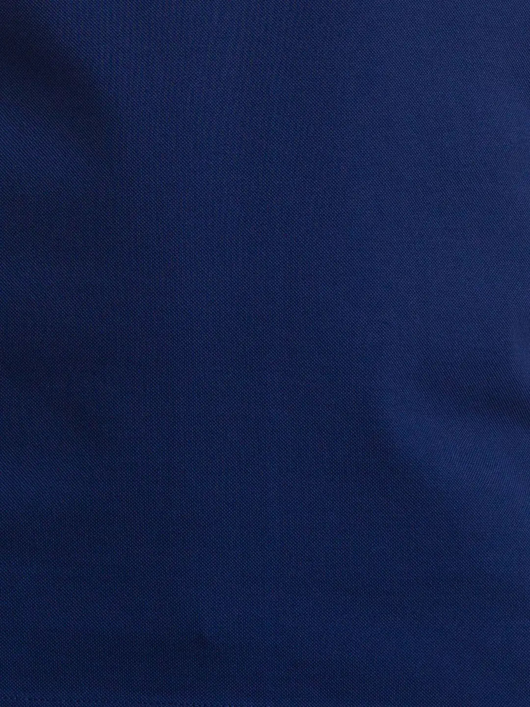 Men Blue Contemporary Fit Solid Cotton Round Neck Collar Polo T-Shirt