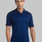 Men Blue Contemporary Fit Jacquard Cotton Polo T-Shirt