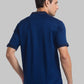 Men Blue Contemporary Fit Jacquard Cotton Polo T-Shirt