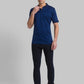 Men Blue Contemporary Fit Jacquard Cotton Polo T-Shirt