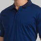 Men Blue Contemporary Fit Jacquard Cotton Polo T-Shirt