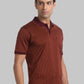 Men Maroon Contemporary Fit Jacquard Cotton Polo T-Shirt