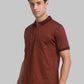 Men Maroon Contemporary Fit Jacquard Cotton Polo T-Shirt