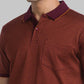 Men Maroon Contemporary Fit Jacquard Cotton Polo T-Shirt