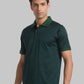 Men Green Contemporary Fit Jacquard Cotton Polo T-Shirt