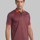 Men Red Contemporary Fit Jacquard Cotton Polo T-Shirt