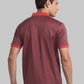 Men Red Contemporary Fit Jacquard Cotton Polo T-Shirt