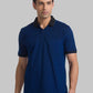 Men Black Contemporary Fit Jacquard Cotton Polo T-Shirt
