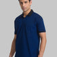 Men Black Contemporary Fit Jacquard Cotton Polo T-Shirt