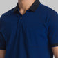 Men Black Contemporary Fit Jacquard Cotton Polo T-Shirt