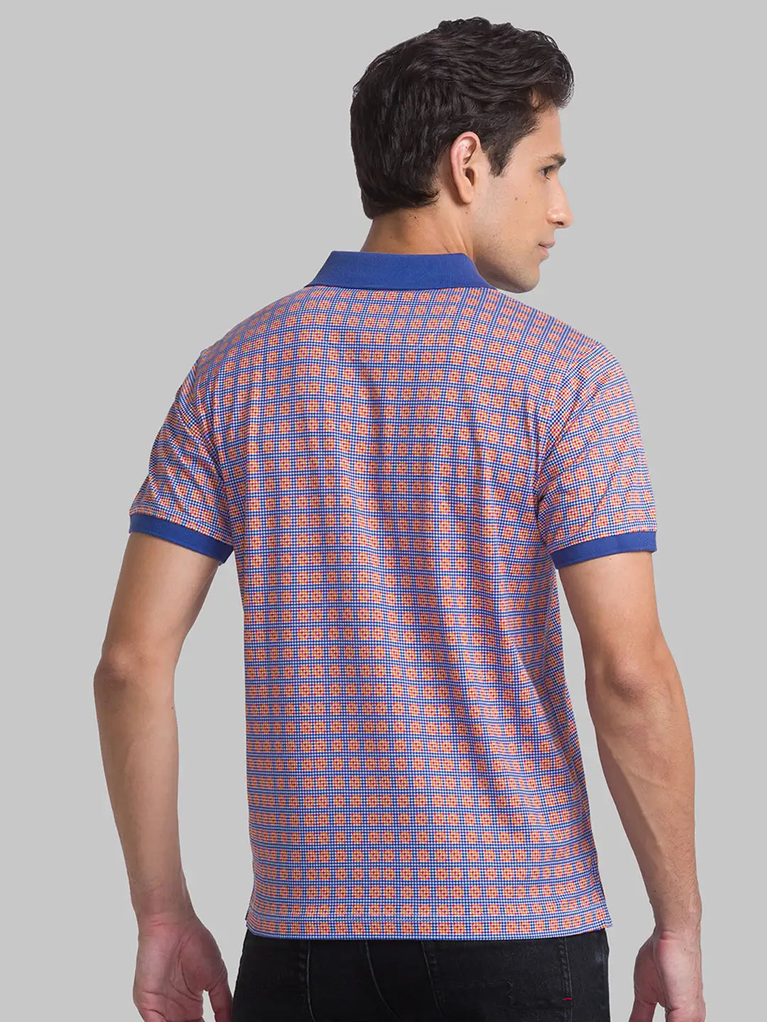 Men Maroon Contemporary Fit Print Cotton Polo T-Shirt