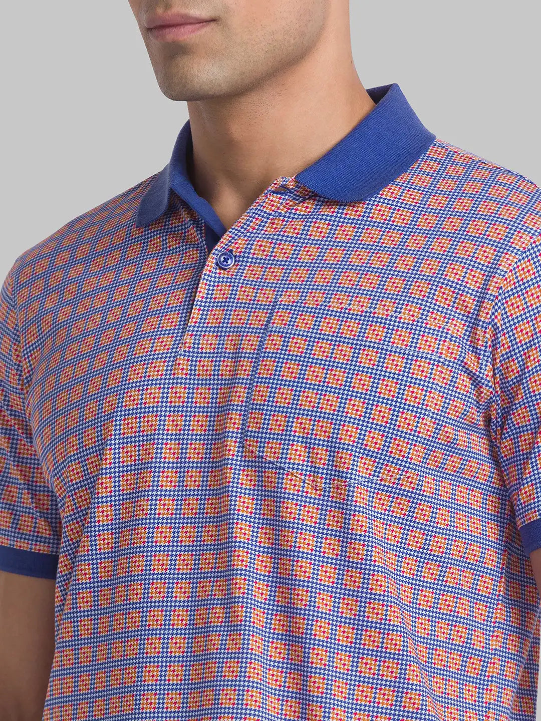 Men Maroon Contemporary Fit Print Cotton Polo T-Shirt