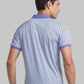 Men Blue Contemporary Fit Print Cotton Polo T-Shirt