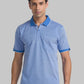 Raymond Men Blue Jacquard Contemporary Fit Cotton T-Shirt