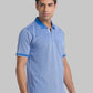 Raymond Men Blue Jacquard Contemporary Fit Cotton T-Shirt