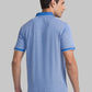 Raymond Men Blue Jacquard Contemporary Fit Cotton T-Shirt