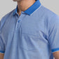 Raymond Men Blue Jacquard Contemporary Fit Cotton T-Shirt