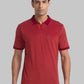 Men Maroon Contemporary Fit Jacquard Cotton T-Shirt