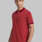 Men Maroon Contemporary Fit Jacquard Cotton T-Shirt