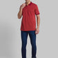 Men Maroon Contemporary Fit Jacquard Cotton T-Shirt